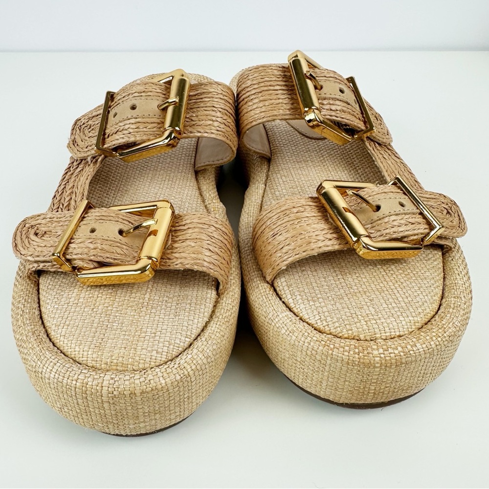 SCHUTZ Raffia Platform Slide Sandals - Picture 7 of 9